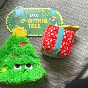 Bark Festive Green Tree and Red Gift Dog Toy Set